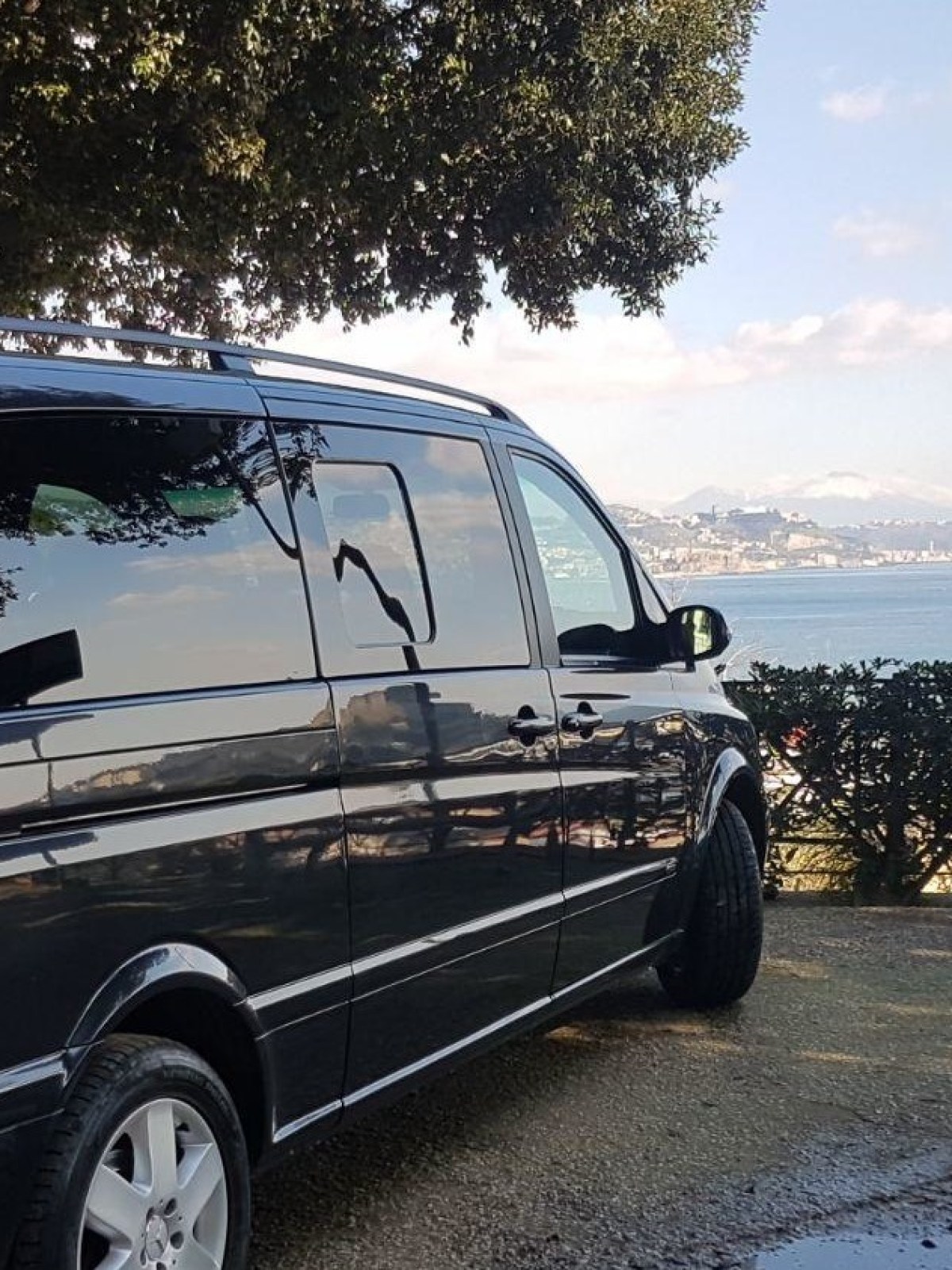 a car parked on the side of a road