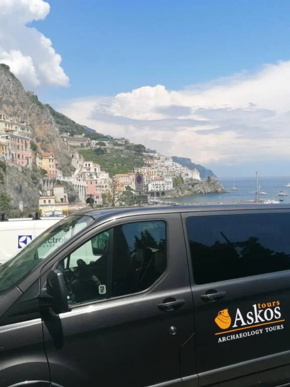 a car parked on the side of a mountain