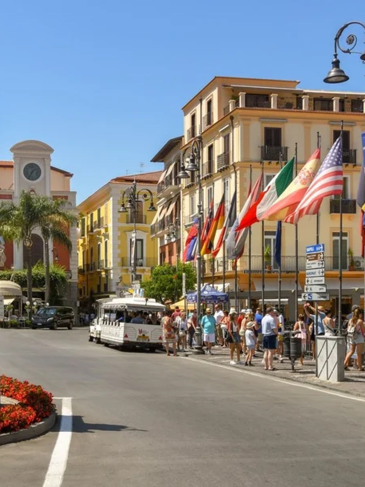 a motorcycle on Piazza Tasso street