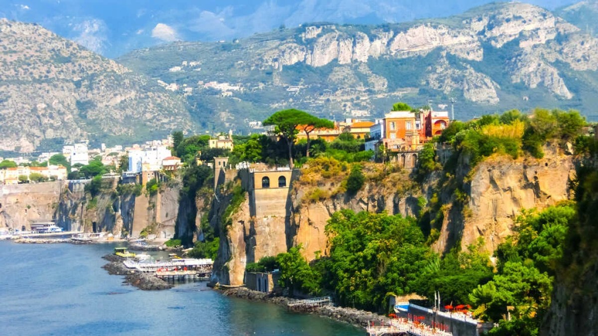 a river with a city in the background