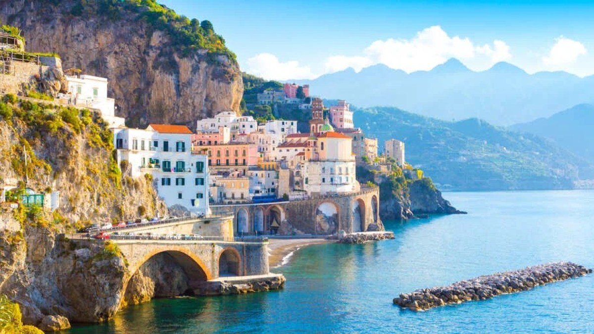 a boat sitting on top of a mountain