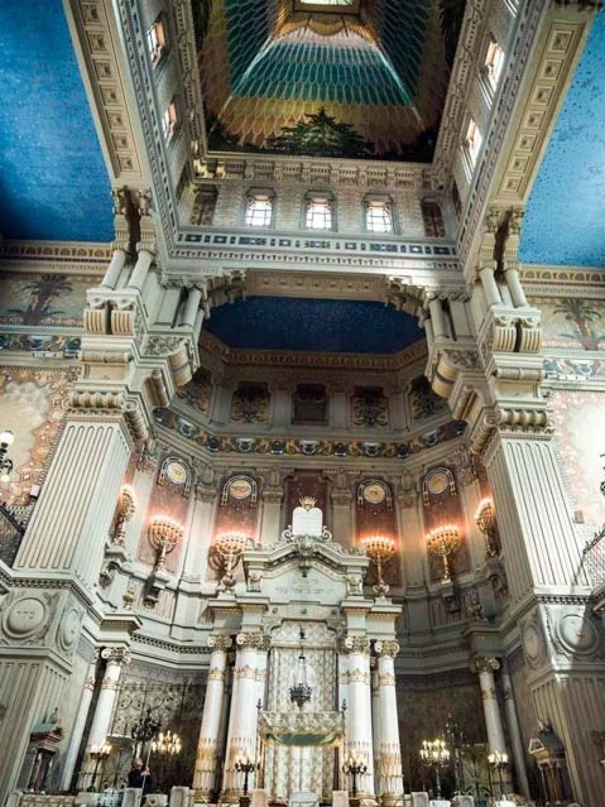 a view of a stone building
