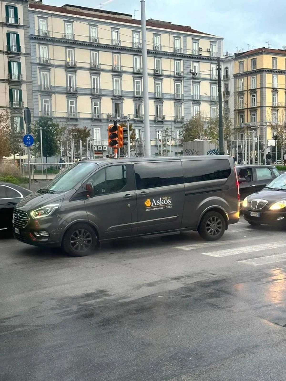 a car parked on a city street