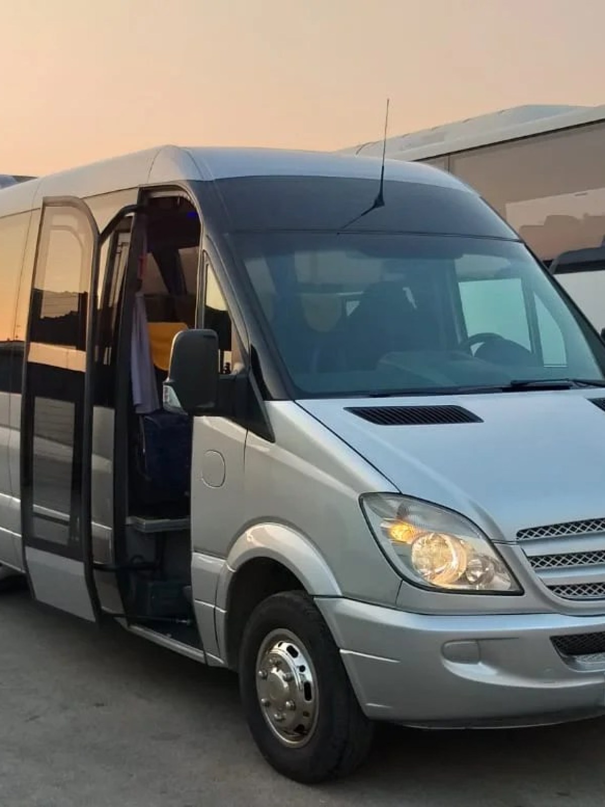 a bus parked in a parking lot