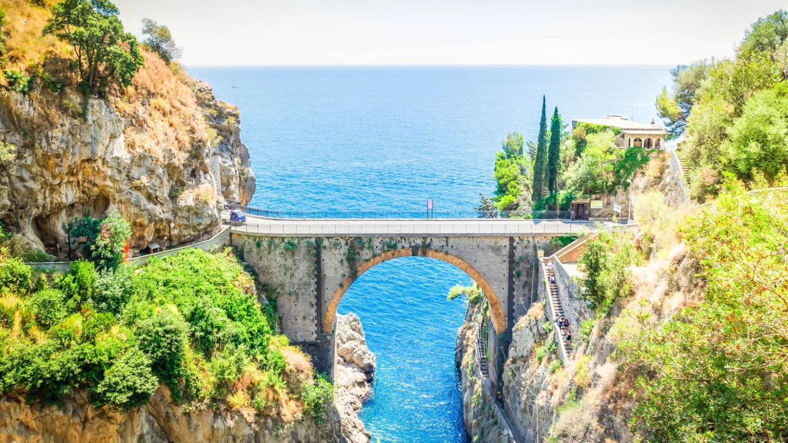 a bridge over a body of water