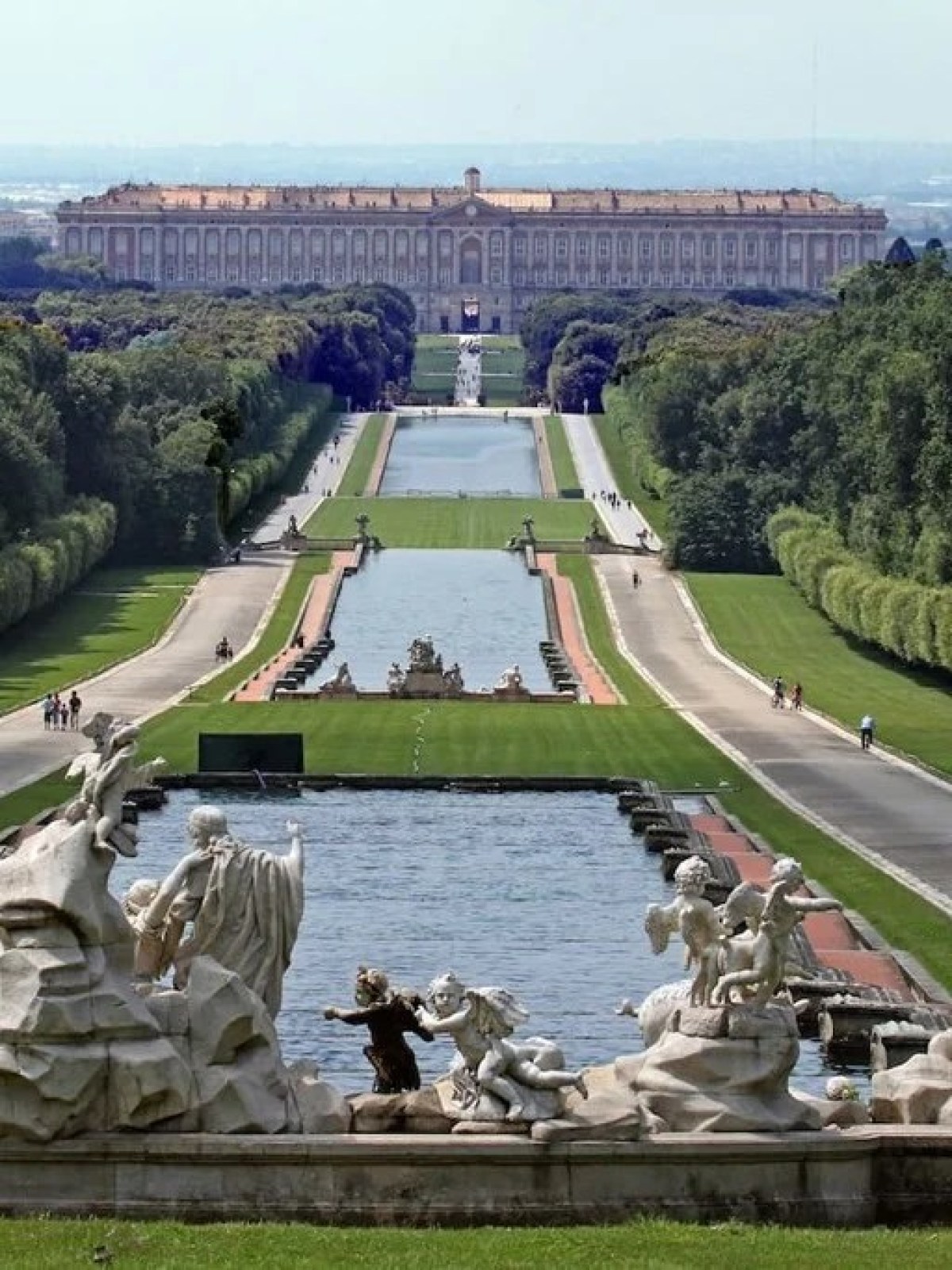 Palace of Caserta over a body of water