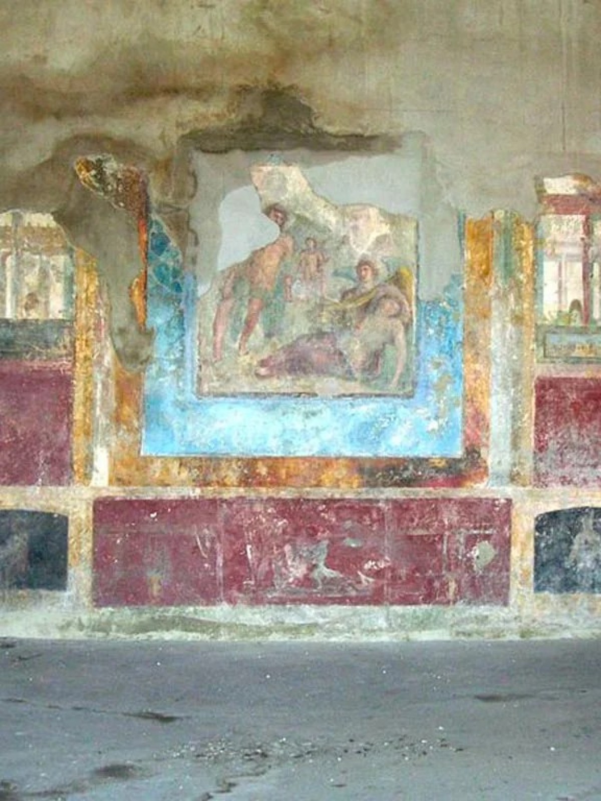 a painting of a brick building